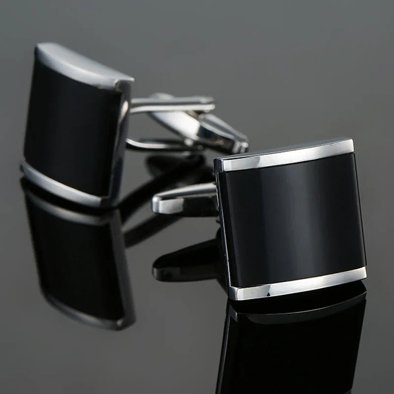 Boutons de Manchette Homme Luxe Argenté Vintage en Métal Boutons de Manchette Carrés Chemise Française Business Bijoux Cadeau de Mariage