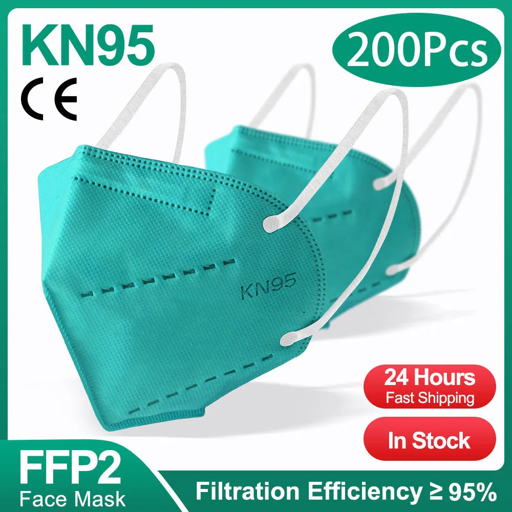 10-200 Masques FFP2 KN95 Mascarillas Masque facial KN95 Filtre 5 couches Mascarillas quirúrgicas homologuées Masque FFP2 noir réutilisable