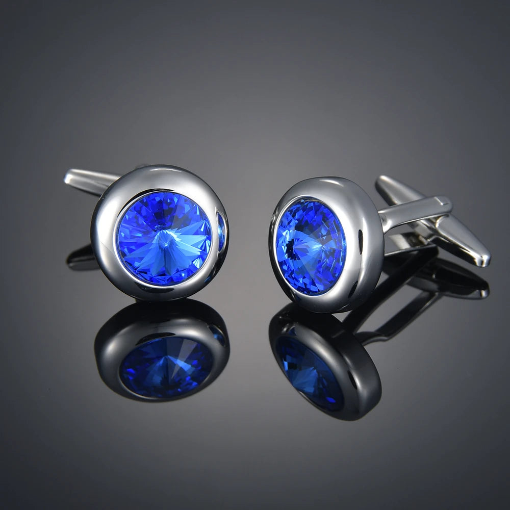 Nouveaux Boutons de Manchette de Luxe pour Hommes Marque de Bijoux Haut de Gamme Gemmes/Carrés/Couronne/Grille Chemises pour Hommes Boutons de Manchette