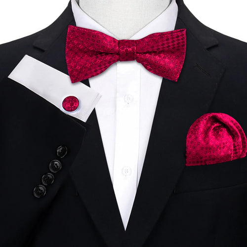 Ensemble de 3 pièces Nœud Papillon Cravate Mouchoir Boutons de Manchette Pour Hommes Chemises Adaptées Affaires Mariage Papillon Paisley Pochette Nœud Papillon Homme