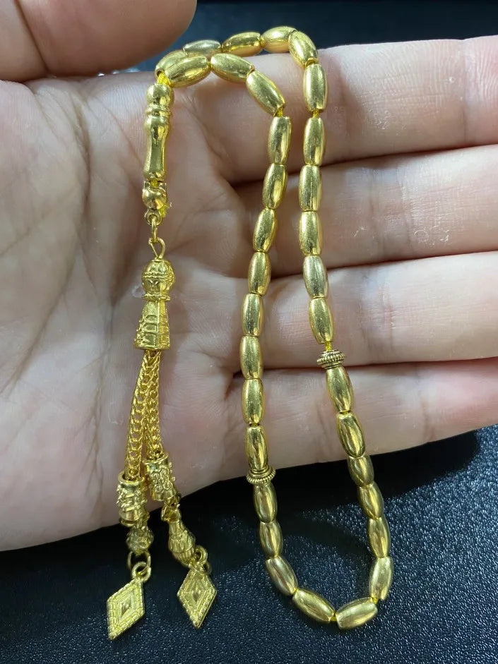 Alloy 4*7mm Islamic Prayer Beads Muslim Tasbih Middle East Ramadan Eid Jewelry Bracelet Gold Silver Arab Rosary Turkey