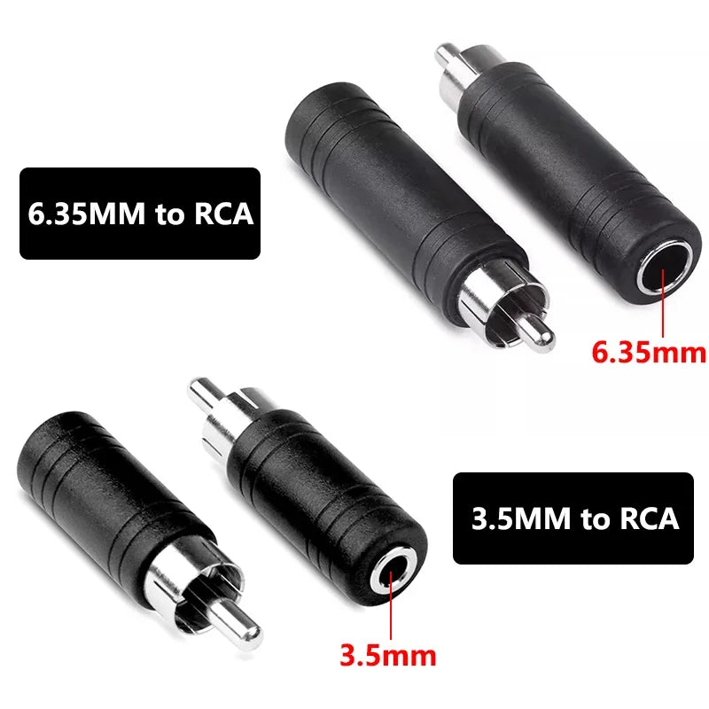5 Pcs Adaptateur Audio Mono Stéréo 6,5/6,35 mm Interconnexion TS Fiche Mâle 1/8" 1/4" vers Connecteur Femelle RCA Convertisseur Haut-parleur