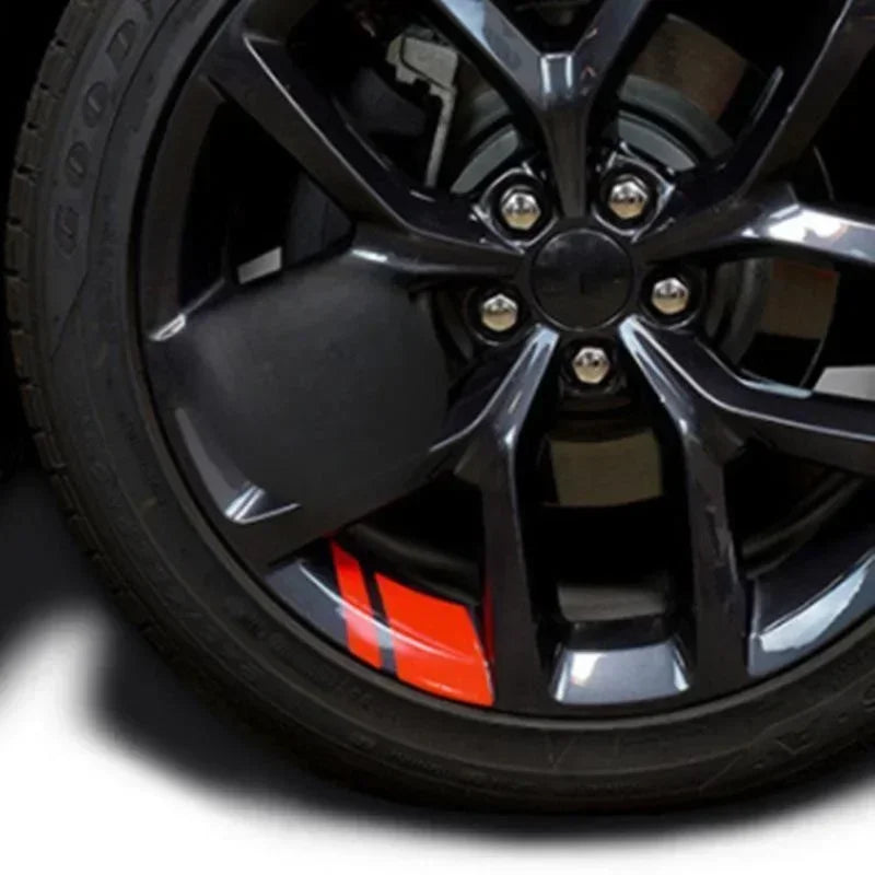 6 Autocollants de jantes de voiture, autocollants réfléchissants décoratifs, autocollants d'avertissement, accessoires de voiture, accessoires pour auto