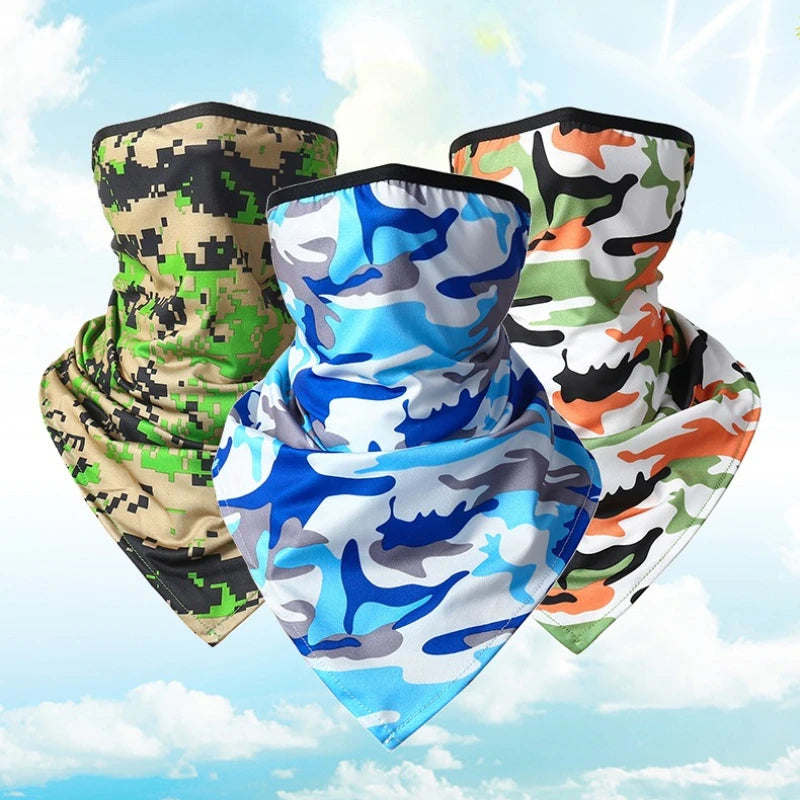 Summer Cooling UV Neck Gaiter Face Mask Ear Loop Scarf for Cycling Hiking Outdoor Sports Protection Quick Dry Breathable Bandana