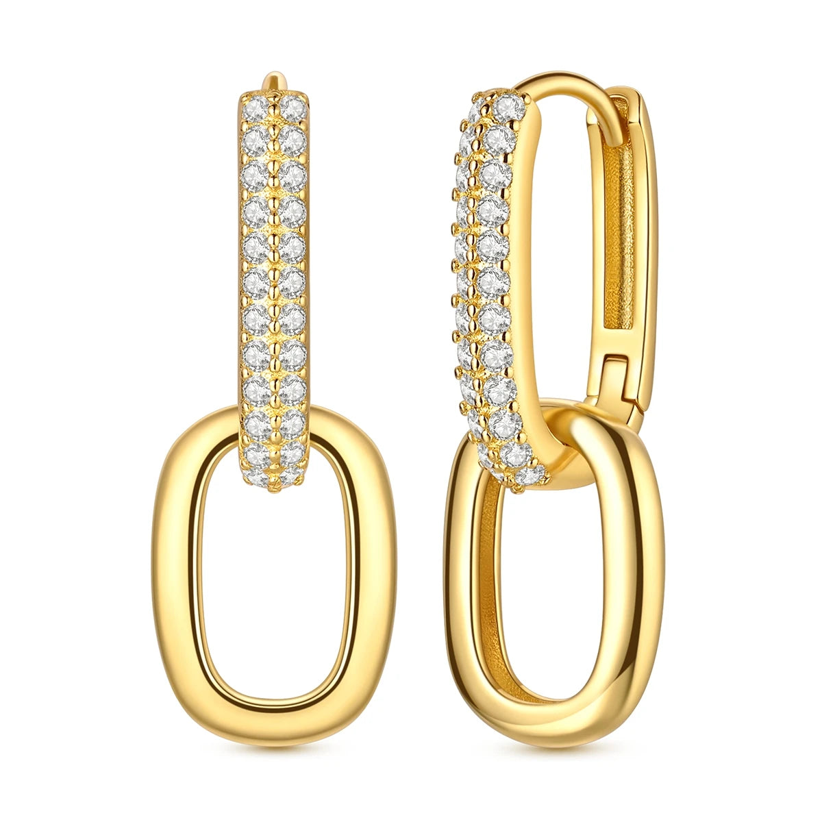 Boucle d'oreille Créole en Argent 925 pour Femme, Or Rose, Jaune, Pendientes Originales, Bijoux Minimalistes