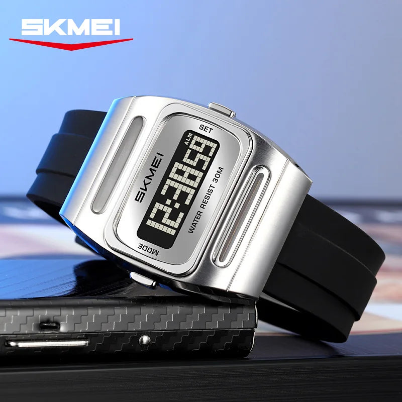 SKMEI 2563 Brand Men Electronic Watch New Fashion Alarm Clock Calendar Solar Energy Luminous Electronic Digital Watches for Man