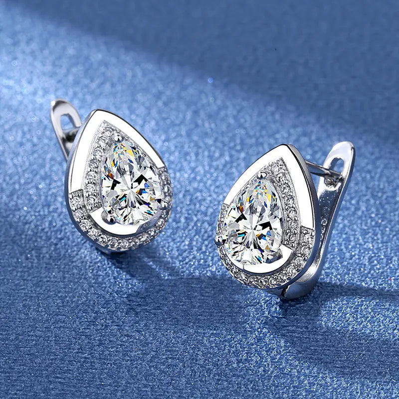 Boucles d'oreilles en argent sterling 925 Bijoux de haute qualité Rétro Motif simple Zircon violet blanc Boucles d'oreilles Meilleures ventes