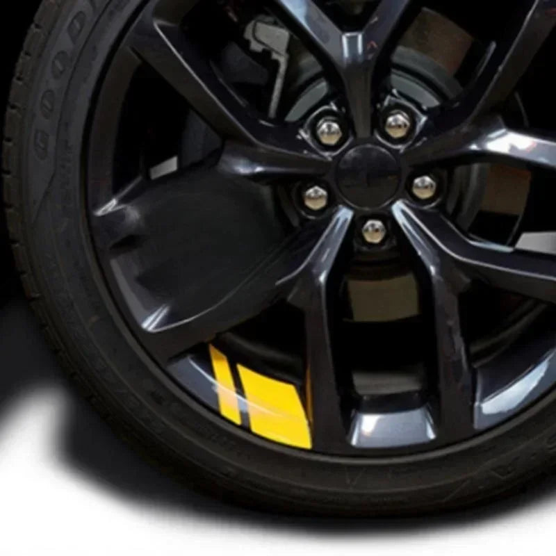 6 Autocollants de jantes de voiture, autocollants réfléchissants décoratifs, autocollants d'avertissement, accessoires de voiture, accessoires pour auto