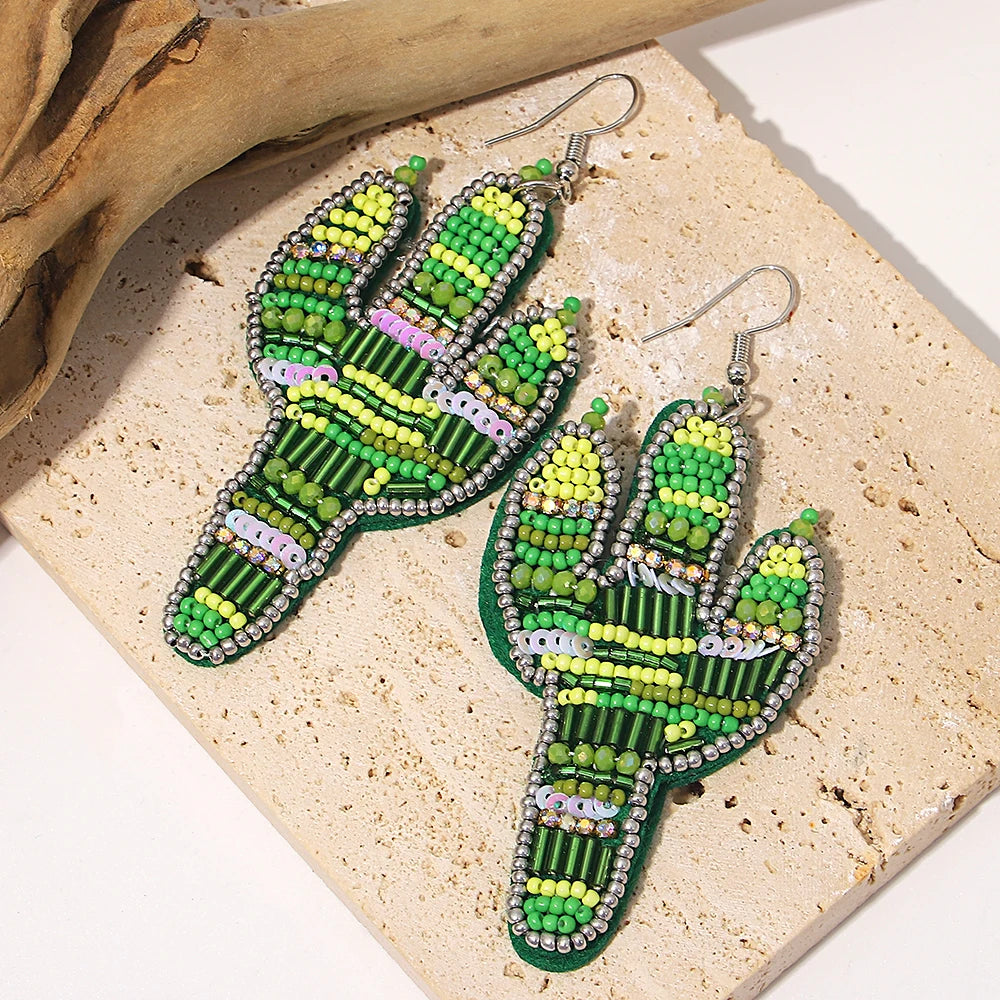 AENSOA Boucles d'oreilles pendantes bohèmes en forme d'étoile de mer, de homard et de conque avec perles pour femme, fabriquées à la main, bijoux d'été sur le thème des animaux marins