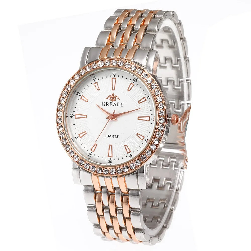 Nouvelles montres décontractées pour femmes, montre de mode de luxe pour amoureux, montre à quartz en acier inoxydable avec strass, cadeau pour hommes et femmes, montre-bracelet d'affaires