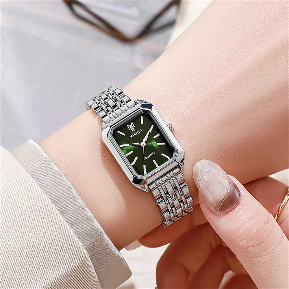 Montre tendance pour femme 2025, vente chaude, montre à quartz carrée minimaliste, décontractée, sport, bracelet en silicone orange, cadeau pour femme, horloge