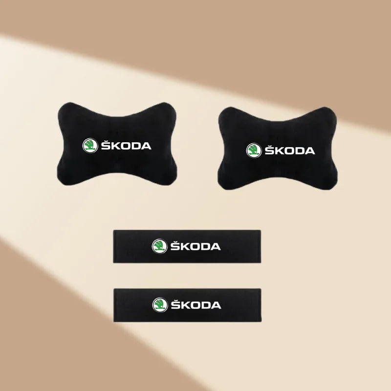 Pour Skoda Rapid Kodiaq Superb Fabia Octavia A7 Kamiq Yeti Appui-tête de voiture Support cervical Oreiller doux Accessoires automobiles