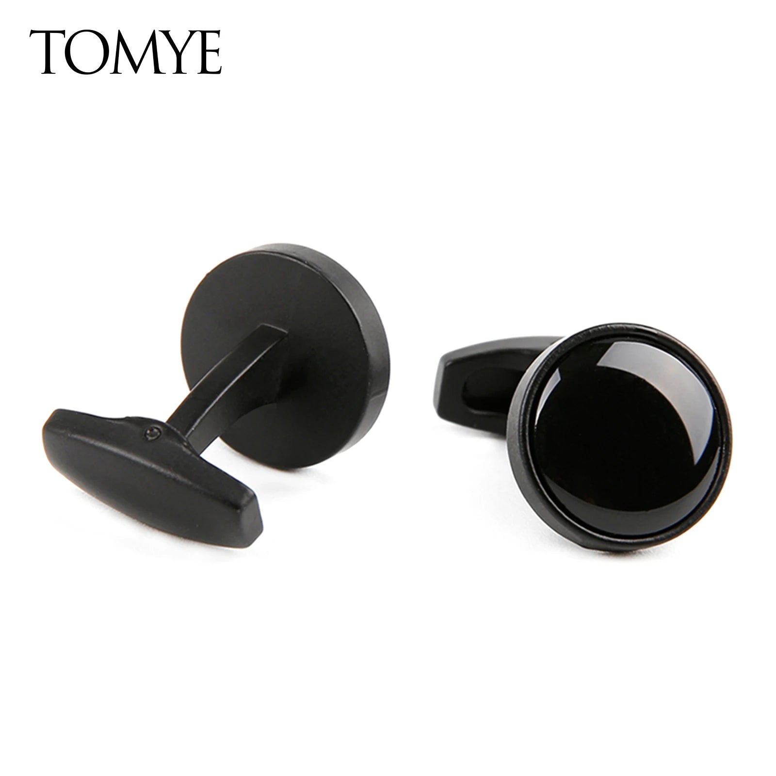 Boutons de manchette homme 2022 TOMYE XK22S055 décontractés personnalisés mode rond noir formel boutons de manchette chemises habillées cadeaux de mariage