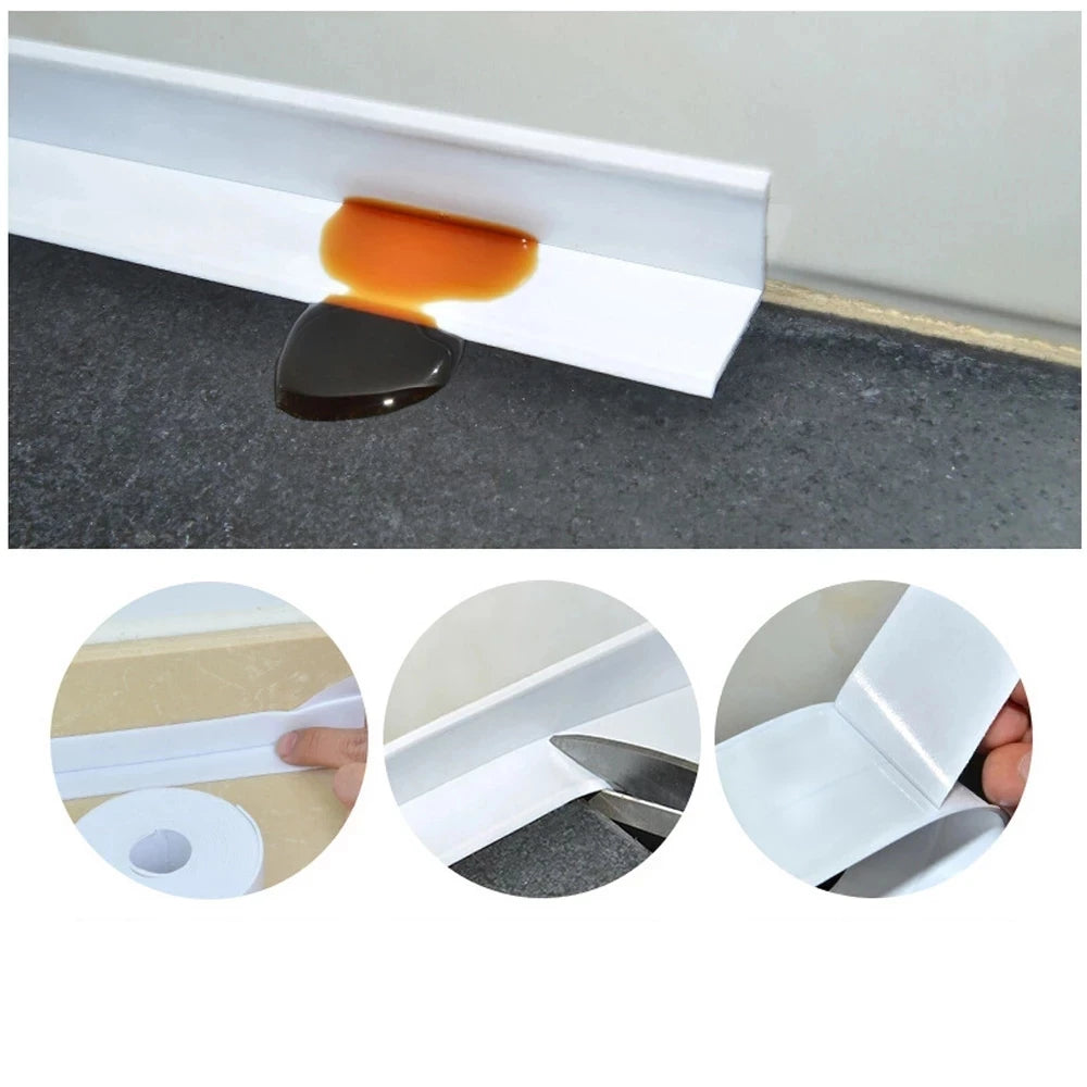 1 pc Autocollants muraux imperméables pour salle de bain Rubans d'étanchéité en PVC Rubans d'étanchéité adhésifs Bande de bord d'évier Accessoires de cuisine et de salle de bain