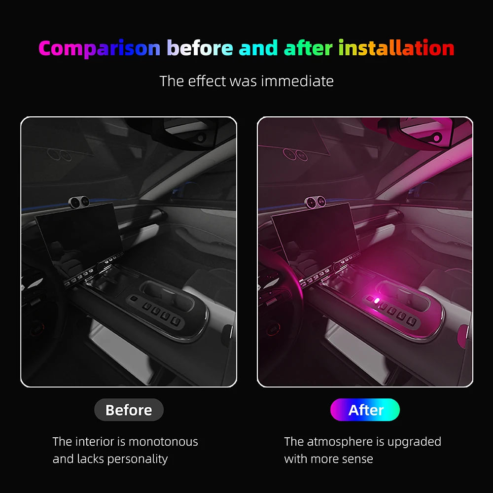 Nouvel éclairage d'ambiance intérieur de voiture Type-C, lumières de signalisation LED, lampe de lecture automatique, décorations, accessoires intérieurs de voiture