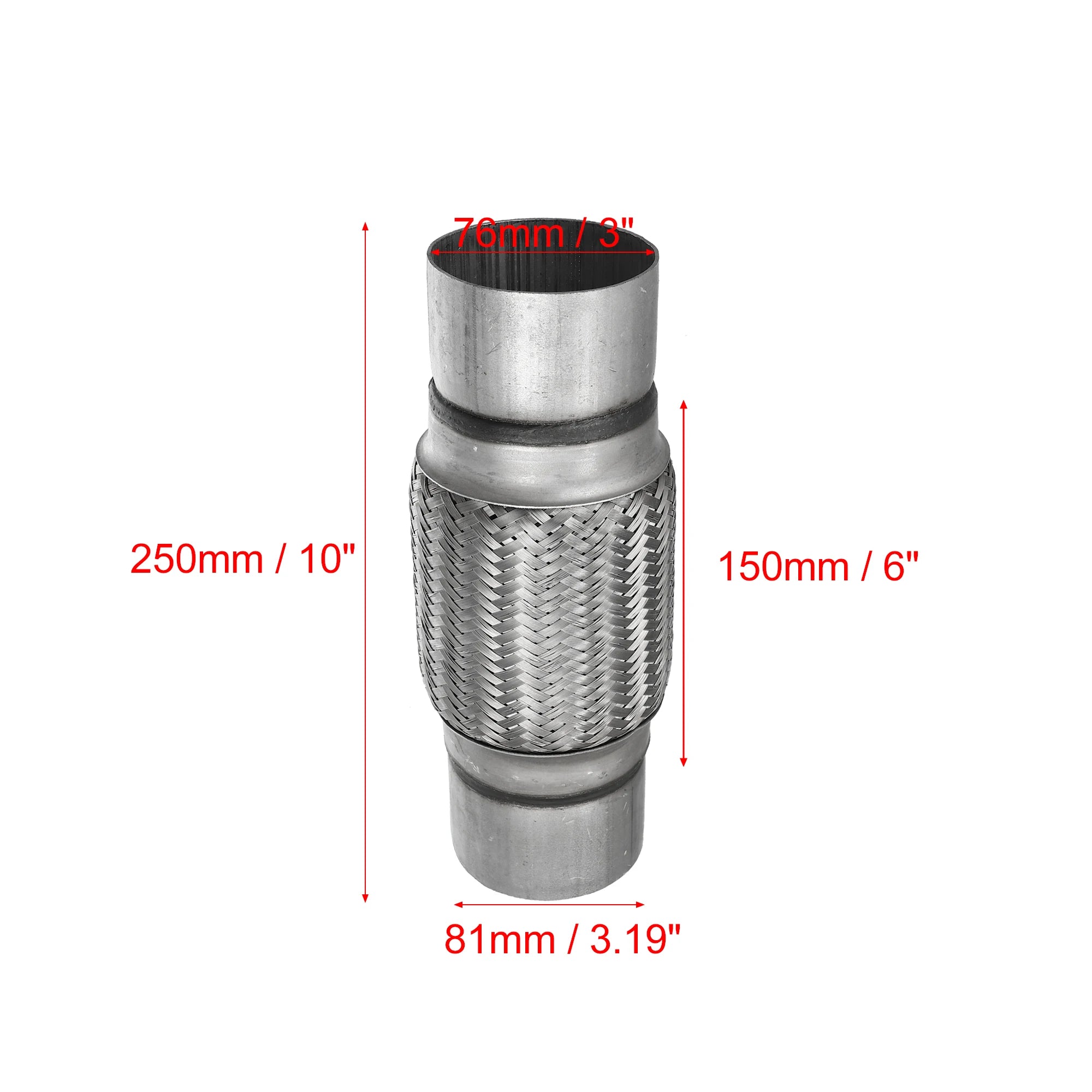 UXCELL 51x55x252mm 51x57x150mm 58x63x250mm Connecteur de tuyau de silencieux flexible télescopique en acier inoxydable pour pot d'échappement de voiture