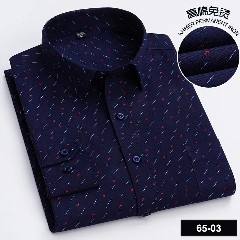 BAMBOOPLE Chemises à manches longues décontractées pour hommes, imprimé tendance, coupe standard, boutonnées, douces, pour homme, bureau, affaires, nouveau choix AE