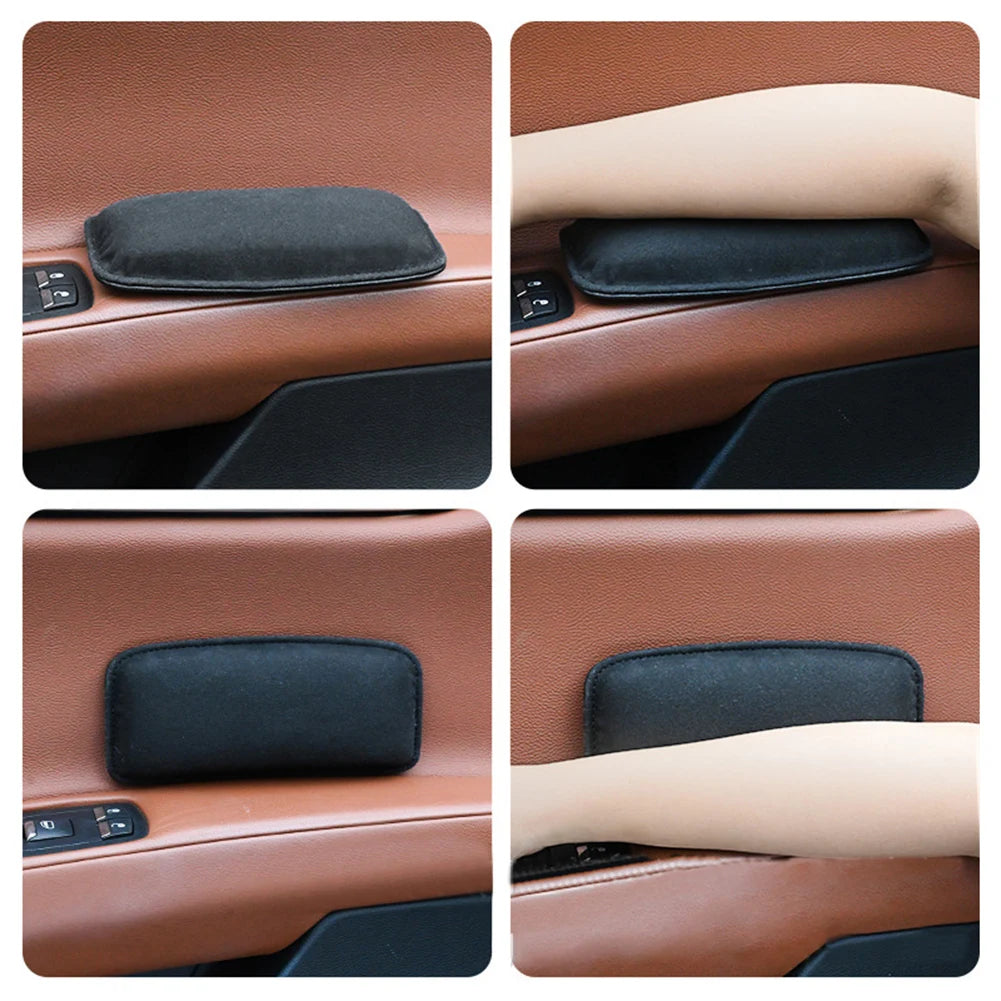 Suede Car Pillow Car Knee Pad Auto Cushion Comfortable Elastic Memory Foam Leg Pad Thigh Support Interior Accessories