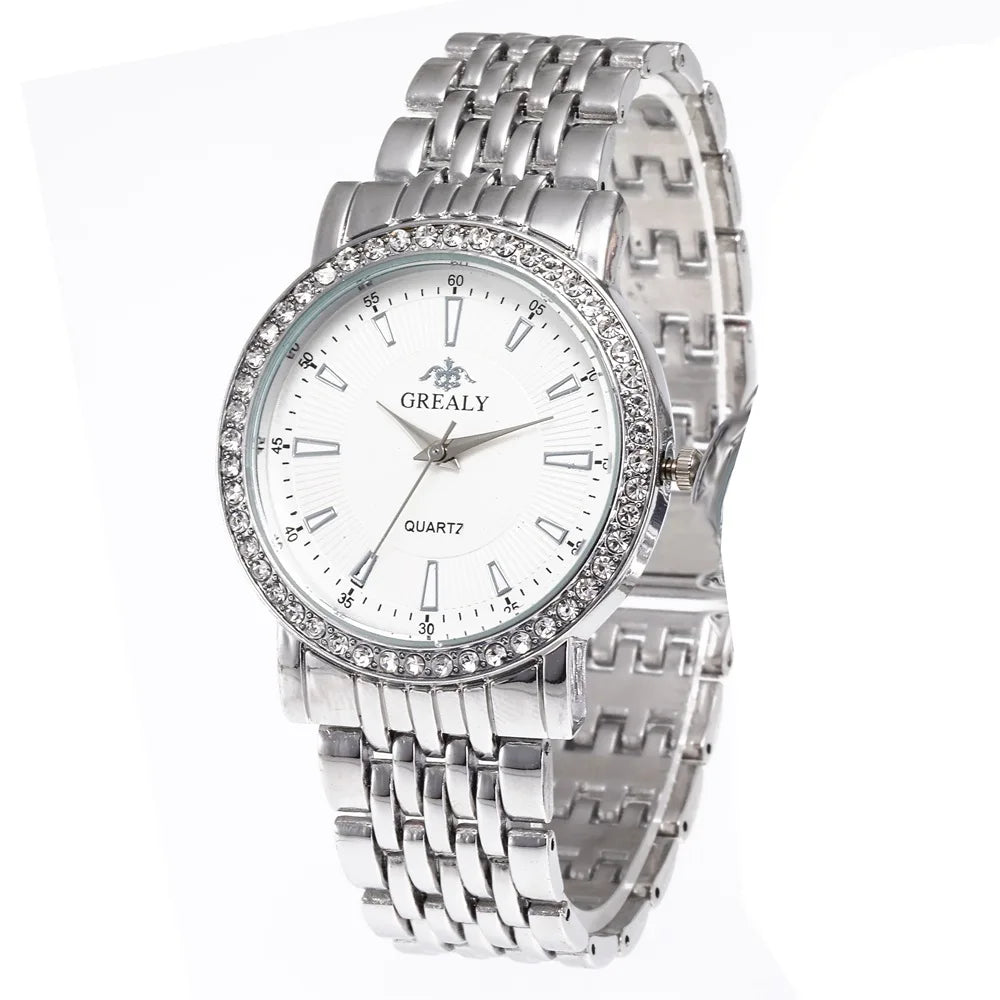 Nouvelles montres décontractées pour femmes, montre de mode de luxe pour amoureux, montre à quartz en acier inoxydable avec strass, cadeau pour hommes et femmes, montre-bracelet d'affaires