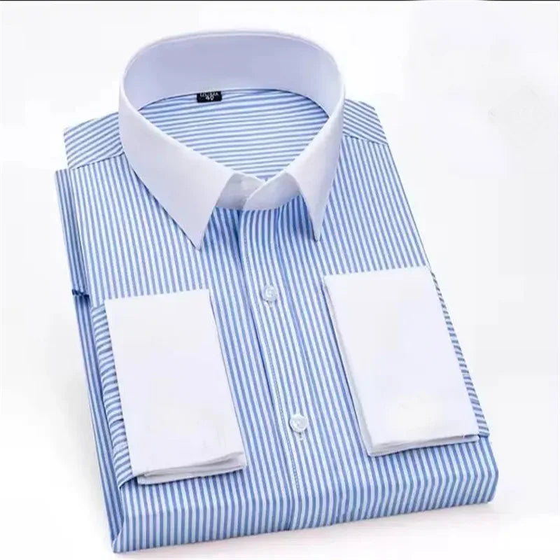 Chemise décontractée unie pour homme à rayures écossaises douce et confortable nouvelle chemise à col boutonné