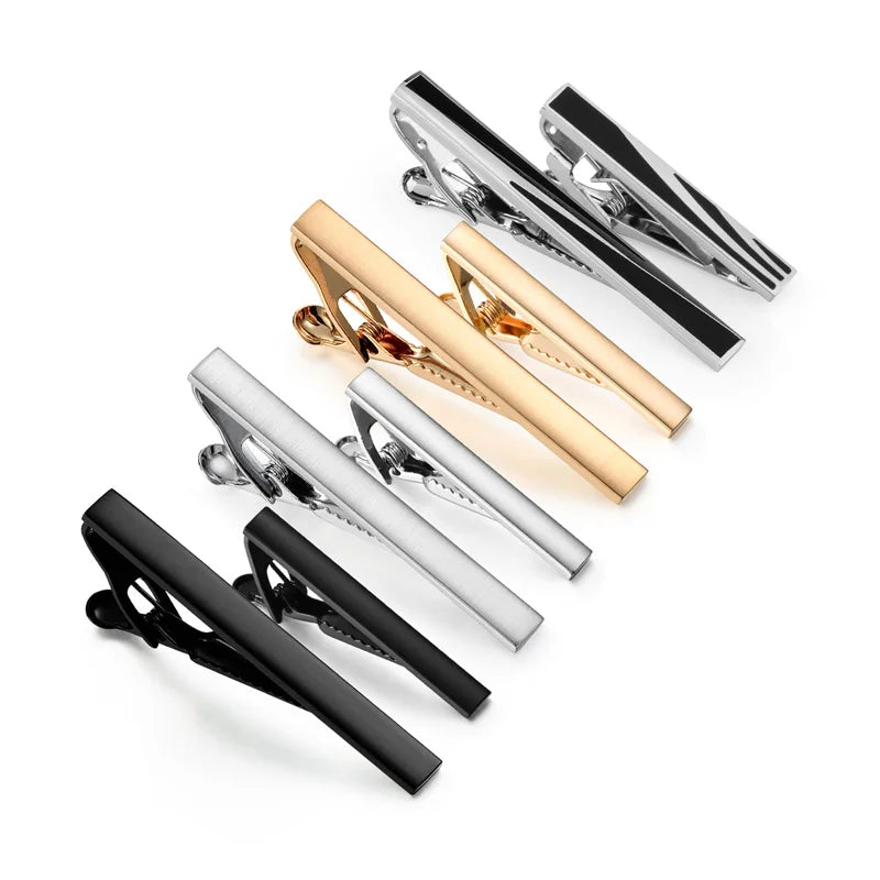 Lot de 8 pinces à cravate courtes avec boîte cadeau, accessoires pour cravates et épingles, boutons de manchette pour chemises d'homme, cadeau pour mari, gadgets
