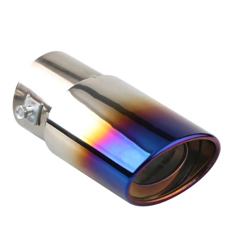 1 Pièce 2.5" Entrée Voiture Auto Embout d'Échappement Silencieux Tuyau Acier Inoxydable Garniture Chromée Arrière Queue Gorge Pour La Plupart des Voitures