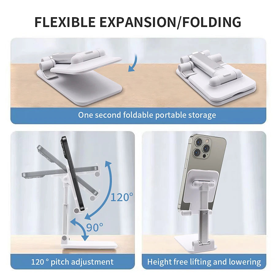 Support de téléphone de bureau pour tablette, support paresseux réglable et flexible pour iPhone 17 16 15 14 Samsung Xiaomi