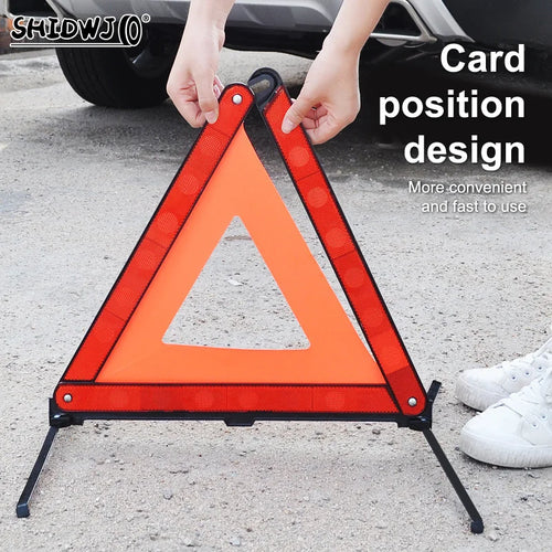 1 trépied de voiture à bandes réfléchissantes, panneaux triangulaires, trépied d'avertissement réfléchissant pliable, triangle de voiture d'avertissement de panne d'urgence
