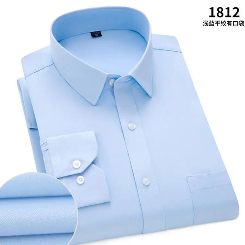 Nouveauté Printemps Chemise homme rayée à manches longues Infroissable Anti-plis Confortable Respirante Style décontracté professionnel Coupe ajustée