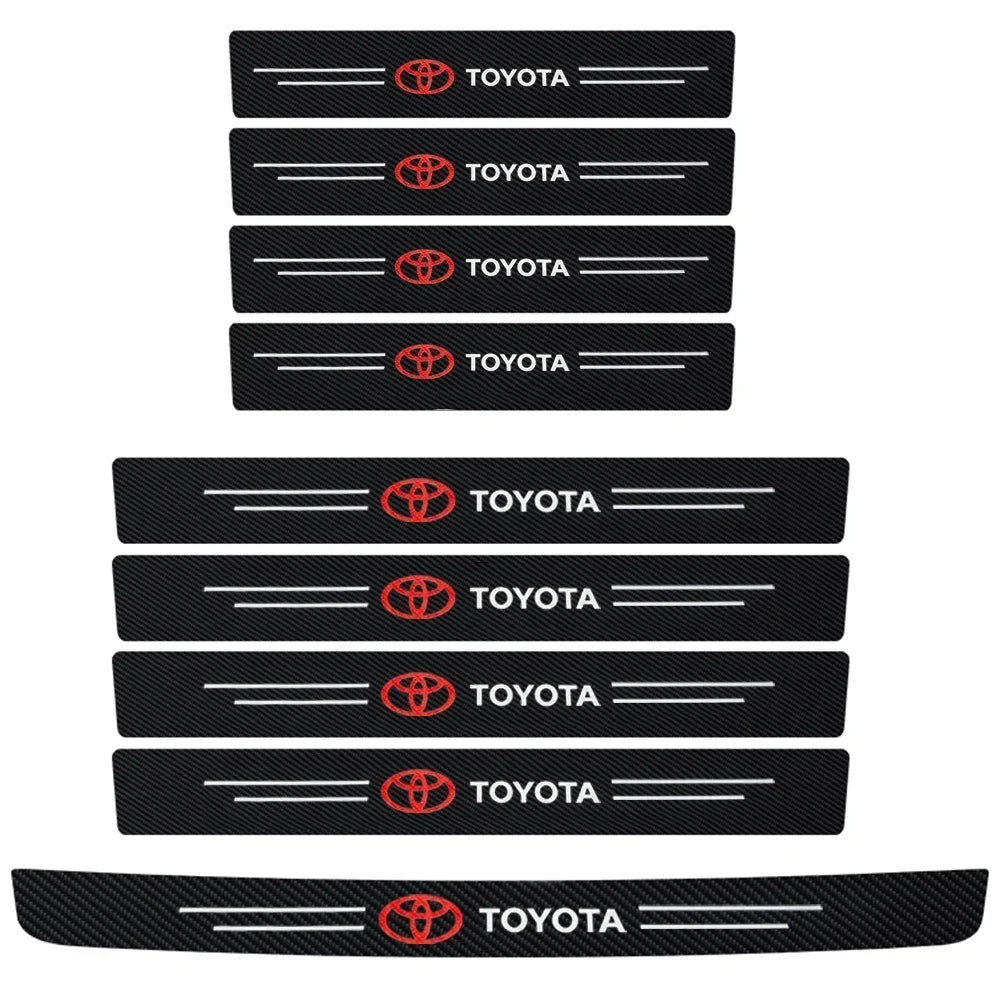 Seuil de voiture Bande Fibre de Carbone Autocollant de Protection de Seuil de Porte de Voiture Accessoires pour Toyota Rav4 Yaris Prius Avensis Corolla Camry