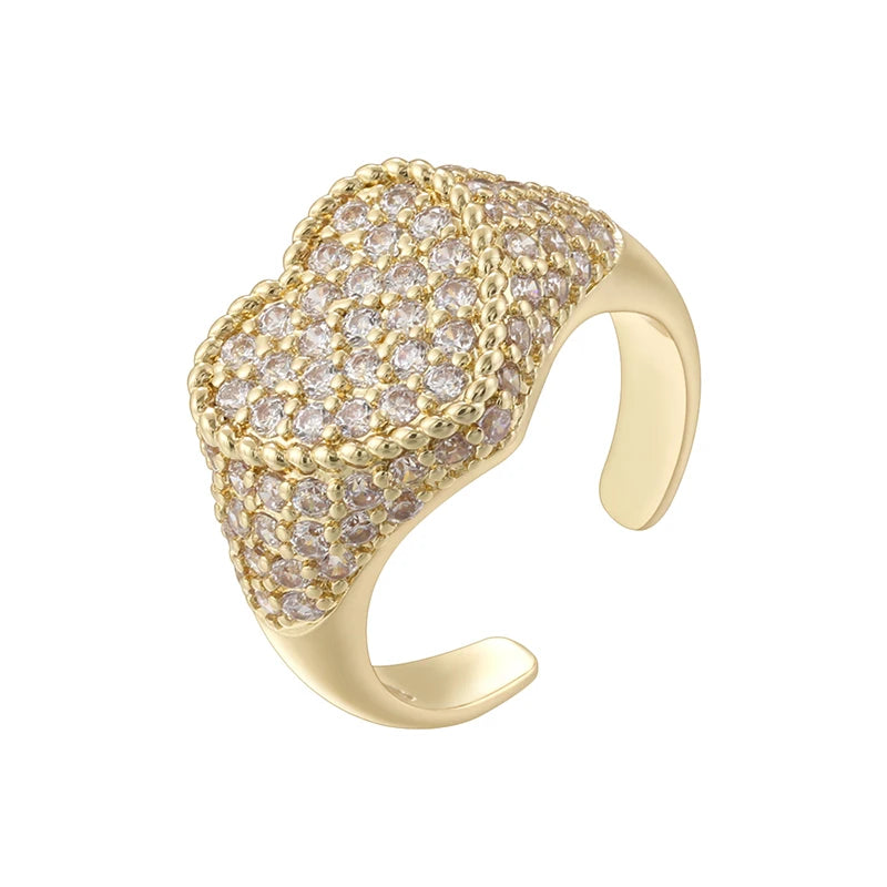 ZHUKOU Luxe Bague en Pierre Semi-Précieuse en Forme de Cœur pour Femme, Accessoires de Fête, Ouverture Réglable, 1 Pièce:VJ830