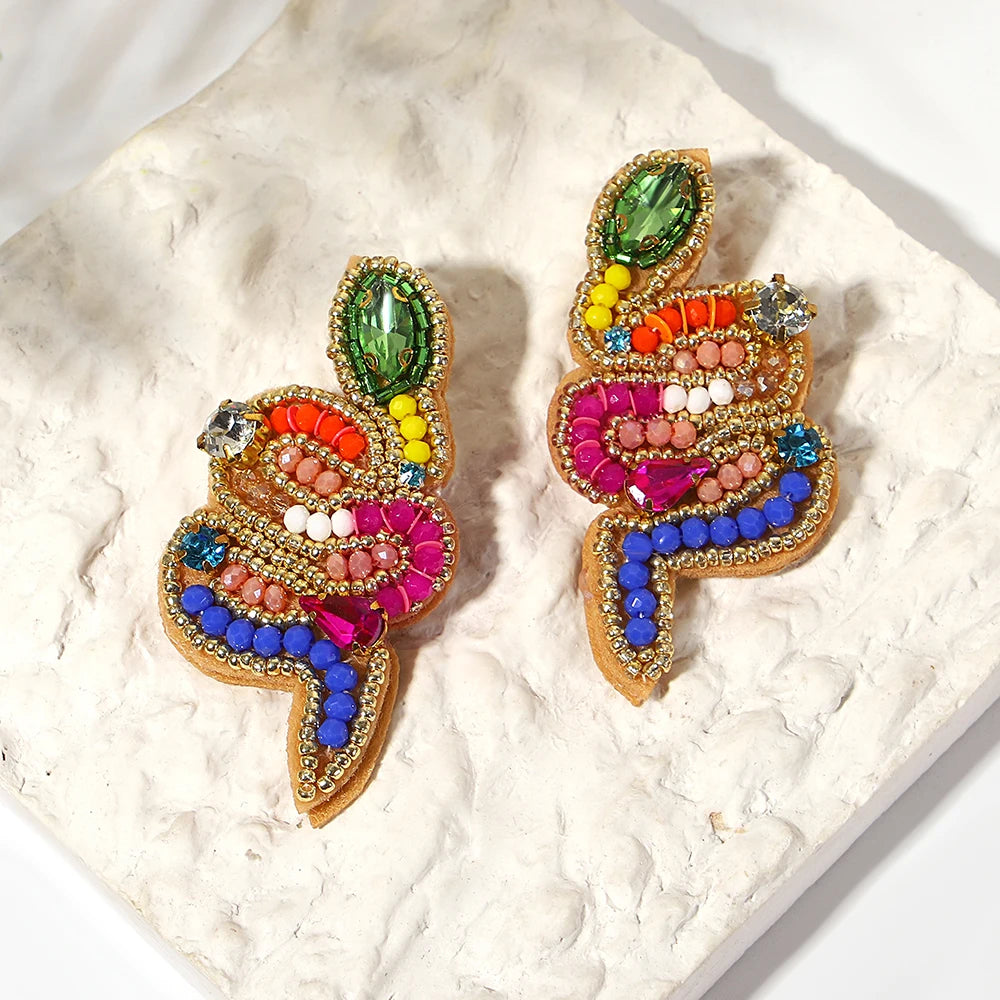 AENSOA Boucles d'oreilles pendantes bohèmes en forme d'étoile de mer, de homard et de conque avec perles pour femme, fabriquées à la main, bijoux d'été sur le thème des animaux marins