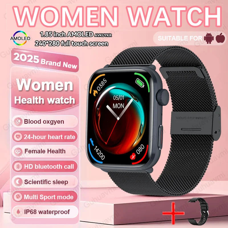 Montre connectée de sport tendance 2025 pour hommes et femmes, avec diagnostic intelligent par IA, surveillance de la tension artérielle, de la fréquence cardiaque (HRV+PPG), étanche IP68 et NFC