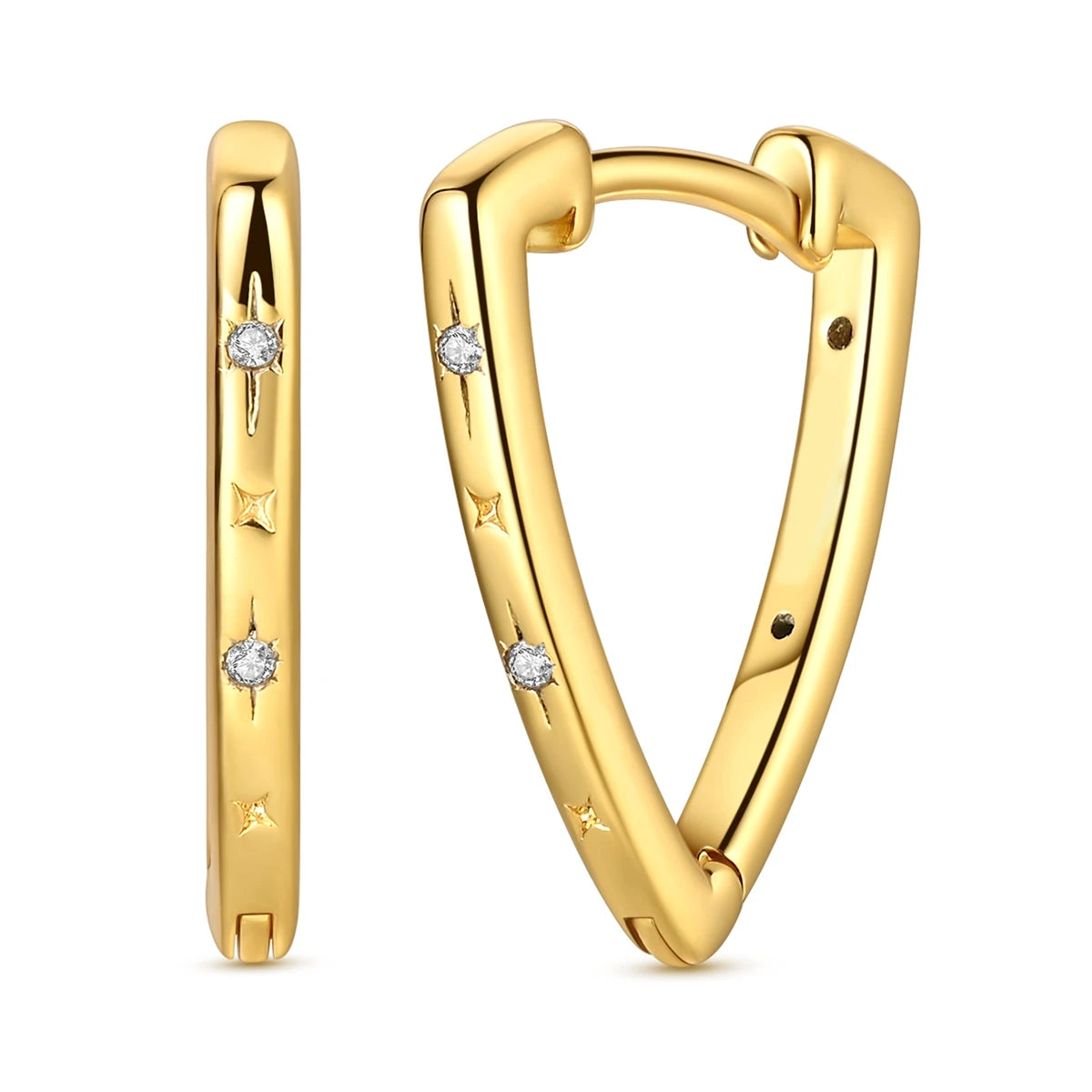Boucle d'oreille Créole en Argent 925 pour Femme, Or Rose, Jaune, Pendientes Originales, Bijoux Minimalistes