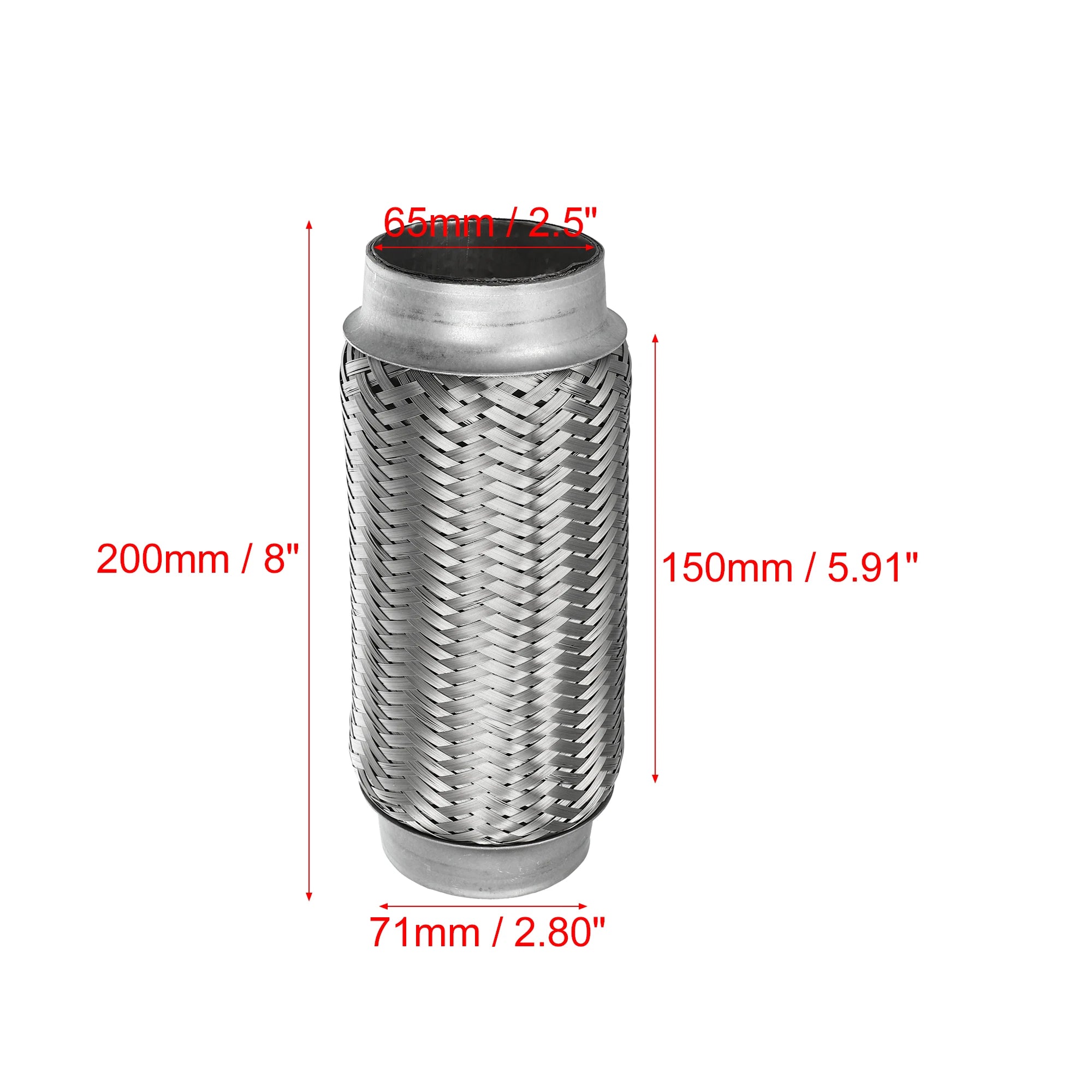 UXCELL 51x55x252mm 51x57x150mm 58x63x250mm Connecteur de tuyau de silencieux flexible télescopique en acier inoxydable pour pot d'échappement de voiture