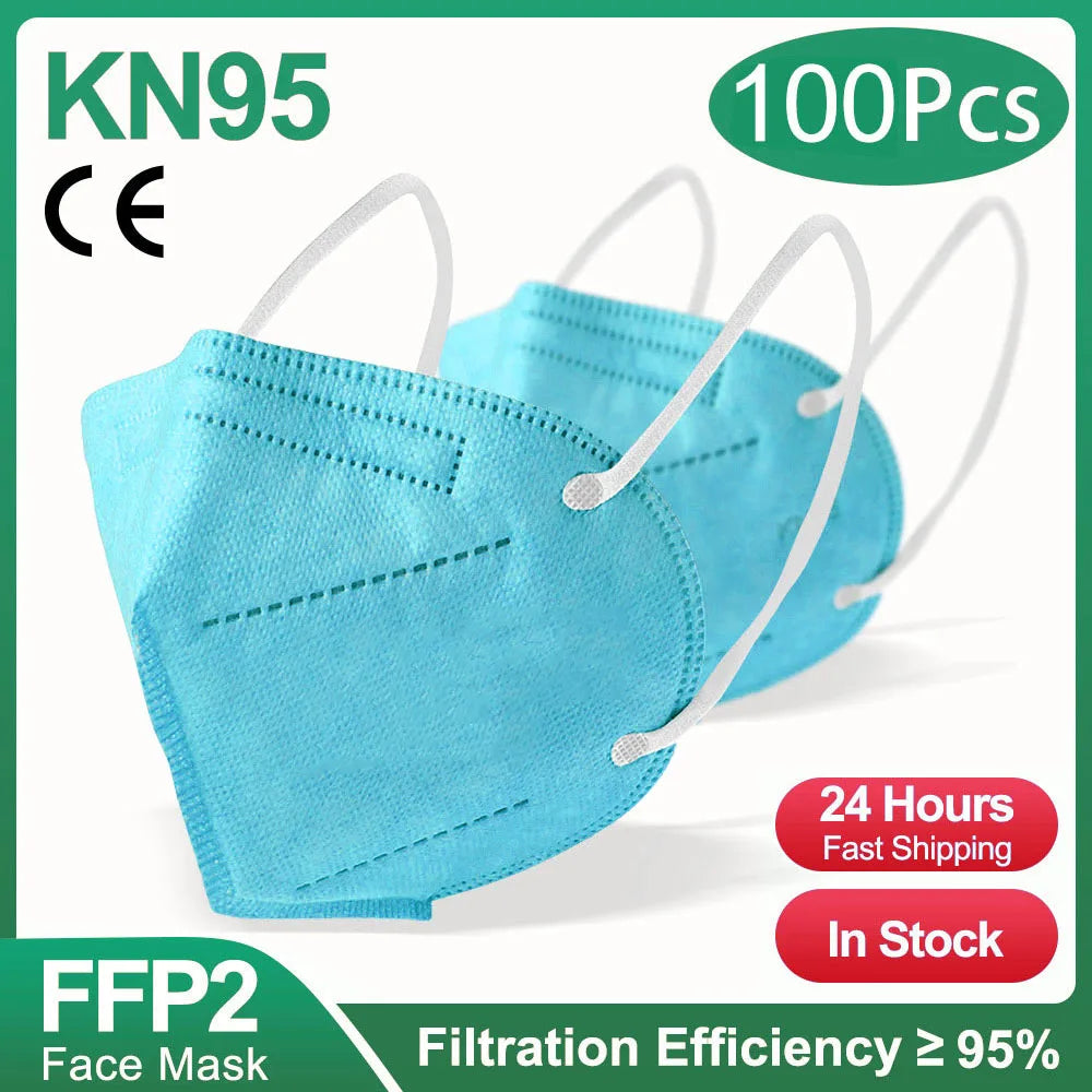10-200 Masques FFP2 KN95 Mascarillas Masque facial KN95 Filtre 5 couches Mascarillas quirúrgicas homologuées Masque FFP2 noir réutilisable