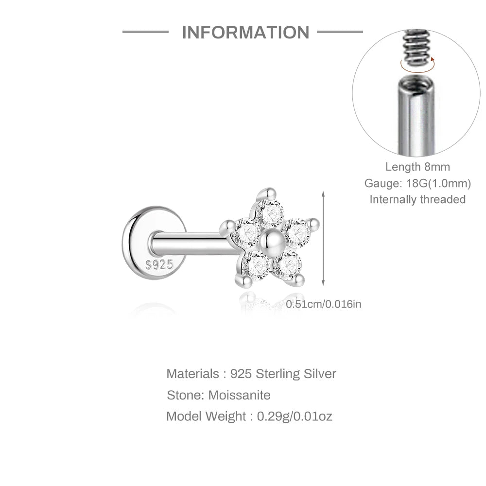 Aide Mini Boucles d'oreilles Moissanite 2/3/4mm pour femme, en Argent Sterling 925, Bijoux Tendance INS, Clous d'oreilles de Mariage, Brincos de Pratas
