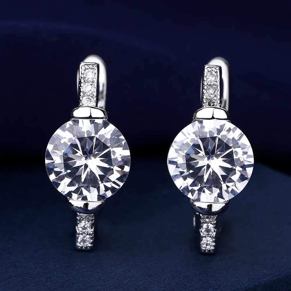 Boucles d'oreilles en argent sterling 925 Bijoux de haute qualité Rétro Motif simple Zircon violet blanc Boucles d'oreilles Meilleures ventes