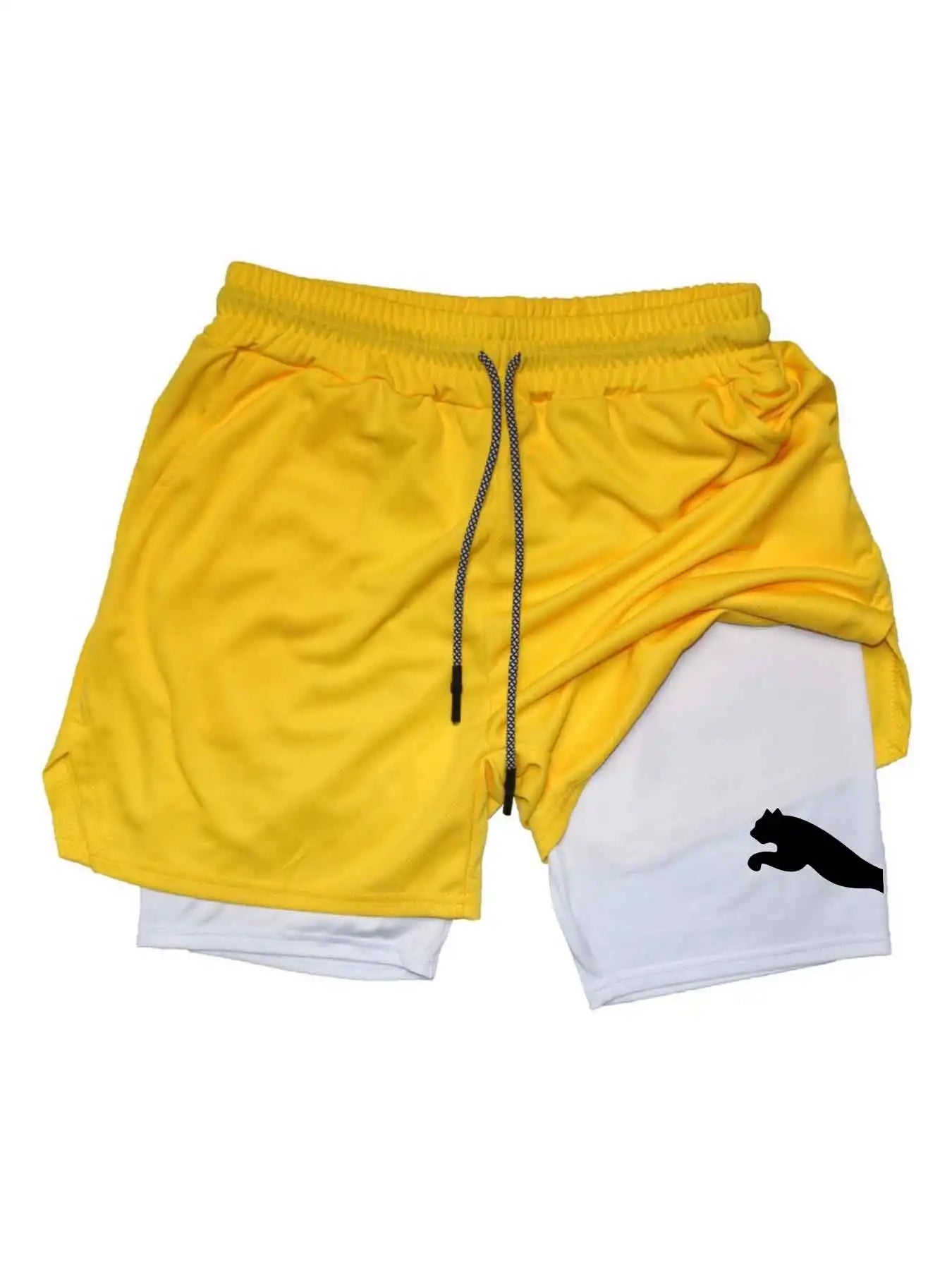 Shorts de sport d'été 2026 2 en 1 pour la gym et la course à pied, shorts de running lents, vêtements de sport décontractés, shorts de fitness à double couche