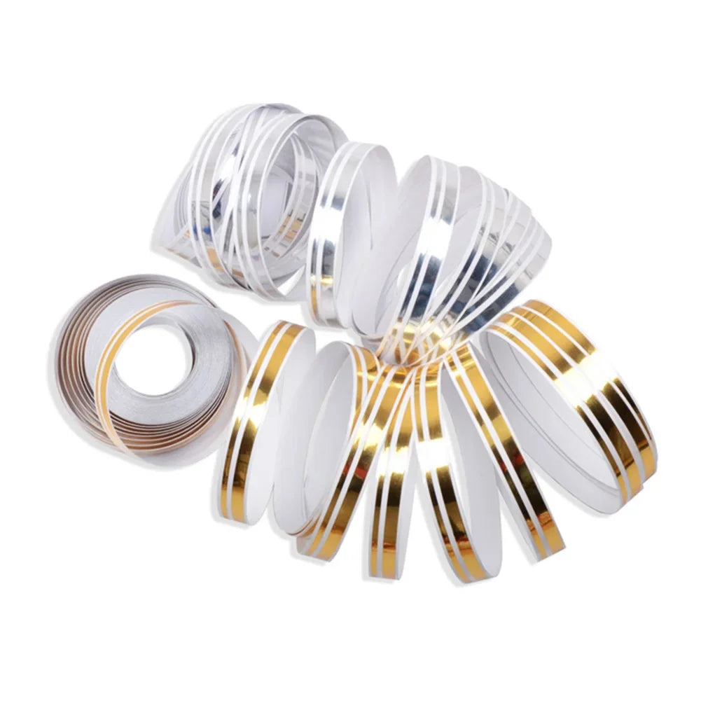 Ruban adhésif décoratif pour carrosserie de voiture, motos, 9,8 m x 12 mm, double ligne, multicolore