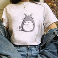 T-shirt Miyazaki Hayao Kawaii Graphique Vêtements Mode Totoro Studio Ghibli Mignon Anime T-shirt Femme Harajuku