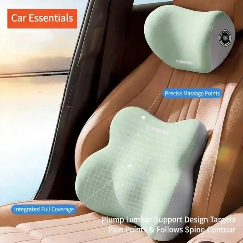 Appui-tête ergonomique pour voiture, coussin de soutien lombaire pour siège de voiture, coussin de soutien lombaire en coton à mémoire de forme, accessoires de voiture