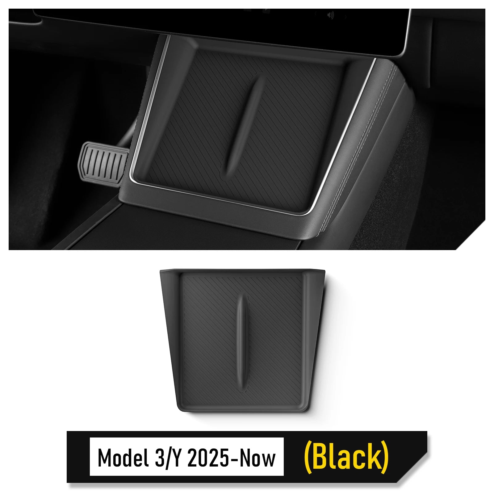 Tapis de chargeur de voiture antidérapant, tapis de recharge sans fil pour console centrale pour Tesla Model Y Juniper Model 3 2025 2026, accessoires d'organisation