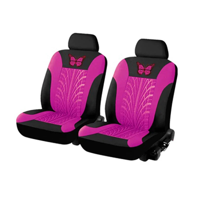 Housses de Siège de Voiture Complètes, Ensemble Universel de Housses de Siège Auto Broderie Motif Papillon