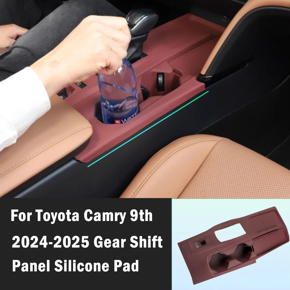 Pour Toyota Camry 9ème 2024-2025 Plaquette de protection anti-rayures pour console centrale et housse antidérapante en silicone pour porte-gobelet