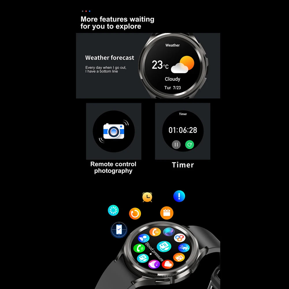 2025 Nouvelle montre connectée intelligente 6 pour hommes, sports de plein air, plus de 100 modes sportifs, montre étanche IP68, écran HD AMOLED, Smartwatch Android IOS
