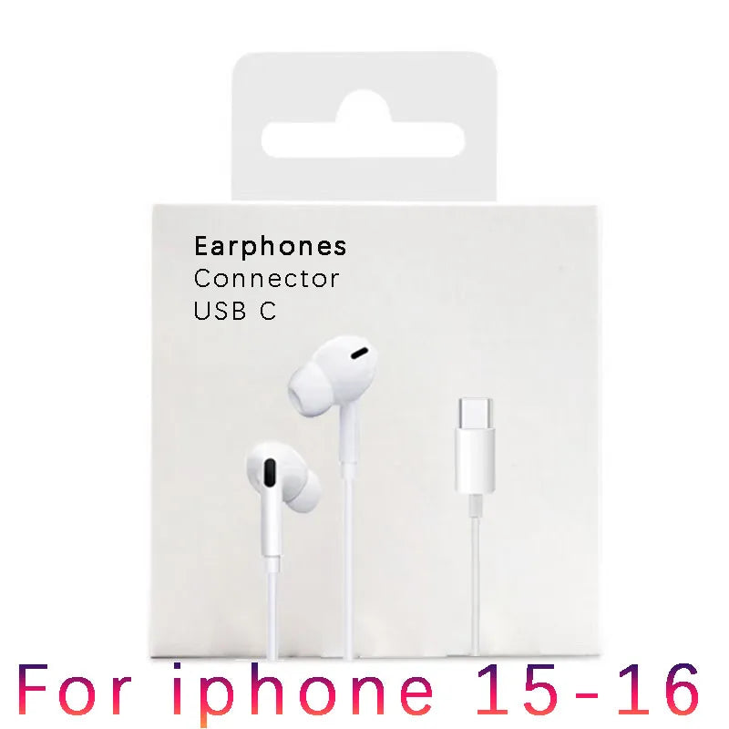 Écouteurs filaires Écouteurs de type C pour casques Apple Lightning avec ligne iPhone 5 6 8 7 Plus X XS MAX XR 10 11 12 13 14 Pro 15 16