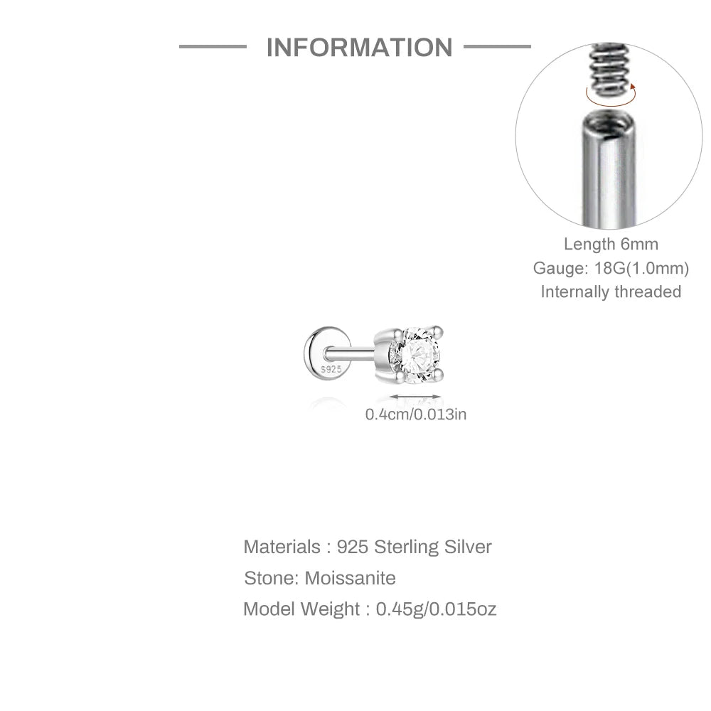 Aide Mini Boucles d'oreilles Moissanite 2/3/4mm pour femme, en Argent Sterling 925, Bijoux Tendance INS, Clous d'oreilles de Mariage, Brincos de Pratas