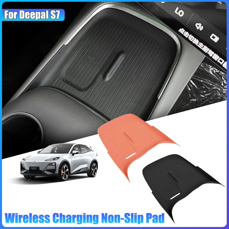 For Deepal S07 S7 2023 2024 2025 Car Center Control Wireless Charging Silicone Panel Silicone Anti-slip Mat Interior Accessories
