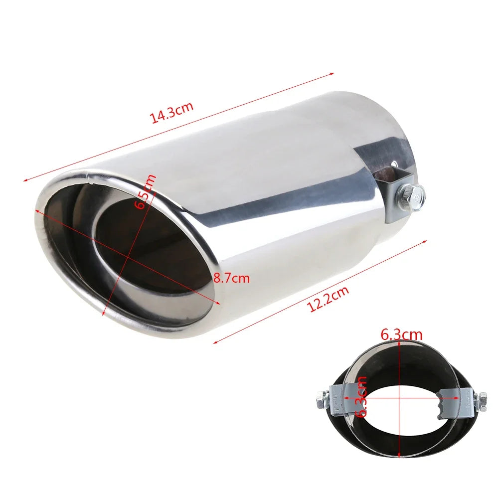 Accessoires universels de voiture, embout d'échappement, silencieux en acier inoxydable, garniture chromée, tuyau de queue arrière modifié, doublure de gorge